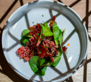 Rose Gose signature dishes Beef Tartare
Poke Bowl
Rice Croquettes